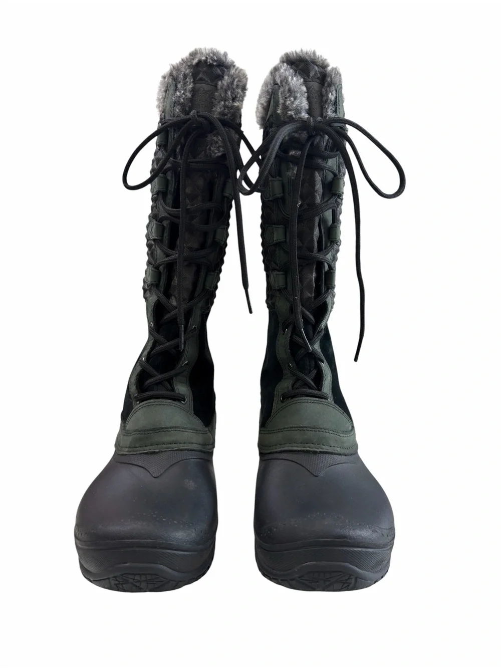 The North Face Shellista III Tall Winter Boots Black Dark Green Size 10.5